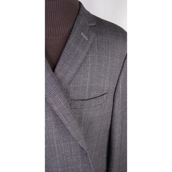 Pronto Uomo Men's Sport Coat Blazer Jacket Two Button Plaid Brown Wool 50R EUC - Picture 4 of 13